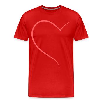 Halbes Herz Oranges Design - Männer Premium Bio T-Shirt - Rot - Vorne - Damien (186cm)