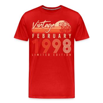 Gift Retro Limited Février 1998 - T-shirt bio Premium Homme - rouge - Devant - Damien (186cm)