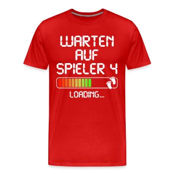 Zweites Mal Papa Mama Vater Mutter Zweites Kind - Männer Premium Bio T-Shirt - Rot - Vorne - Damien (186cm)