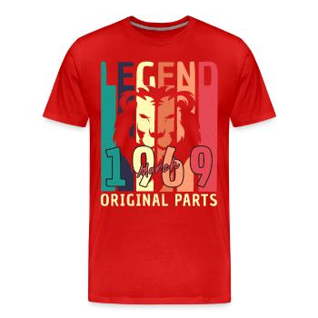 Mars Lion Rétro 1969 - T-shirt bio Premium Homme - rouge - Devant - Damien (186cm)