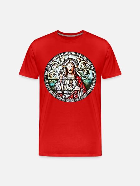 SACRED HEART OF JESUS - Men's Premium Organic T-Shirt - red