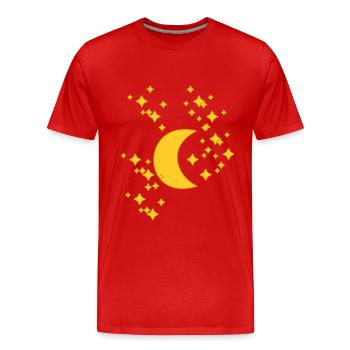 Moon Night Sky Starry Sky Stars Heavenly - T-shirt bio Premium Homme - rouge - Devant - Damien (186cm)