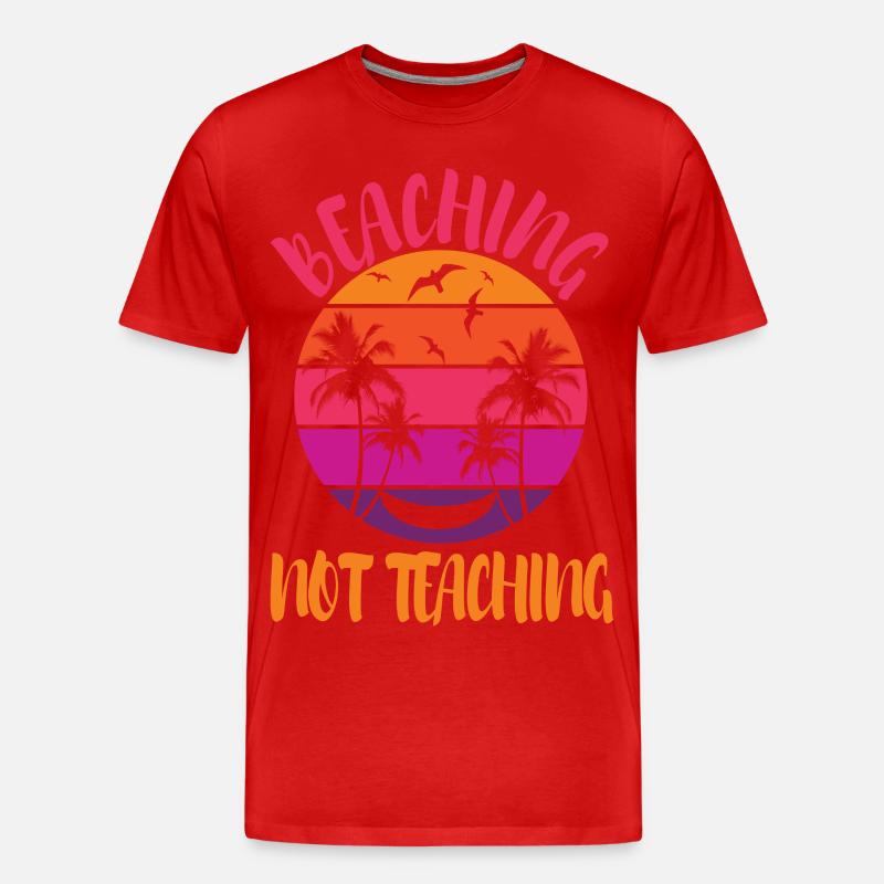 Beaching not Teaching - Männer Premium Bio T-Shirt - Rot