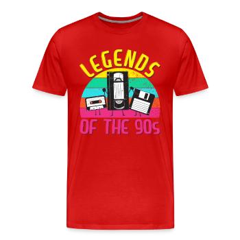 90s Outfit Party 90s Theme Party Cassette - Men's Premium Organic T-Shirt - red - Front - Damien (186cm)