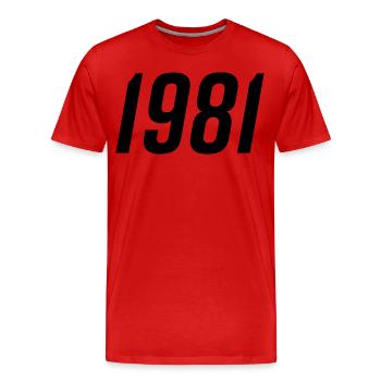 1981 Geburtsjahr Geburtstag - Männer Premium Bio T-Shirt - Rot - Vorne - Damien (186cm)