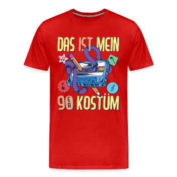 90er Jahre Outfit Party 90's Mottoparty Neunziger - Männer Premium Bio T-Shirt - Rot - Vorne - Damien (186cm)