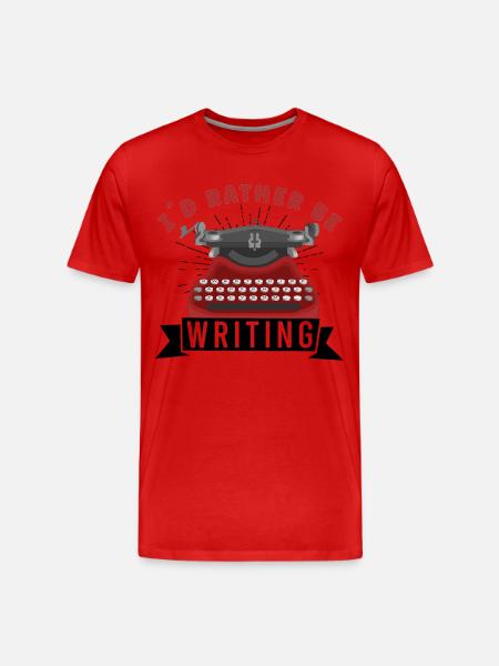 Author Writing Writer Literature - Men's Premium Organic T-Shirt - red