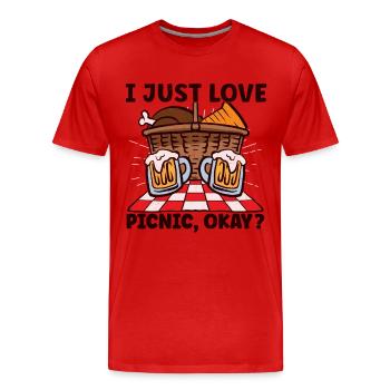 Picnic Lover Pique-Panier de nourriture Date de pique- - T-shirt bio Premium Homme - rouge - Devant - Damien (186cm)