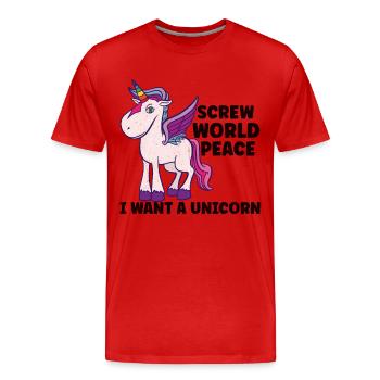 Horse Dressage Horseback-Riding Horse Girl Barn - Männer Premium Bio T-Shirt - Rot - Vorne - Damien (186cm)