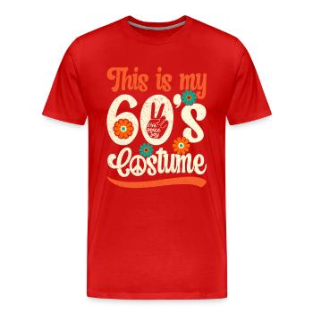 Costume de fête des années 60 des années 1960 des années soixante - T-shirt bio Premium Homme - rouge - Devant - Damien (186cm)