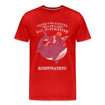 Vater und Kapitän: Die ultimative Kombination! - Männer Premium Bio T-Shirt - Rot - Vorne - Damien (186cm)