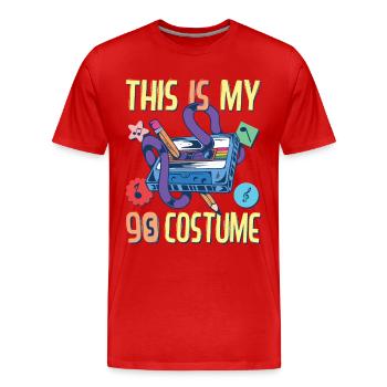 90er Jahre Outfit Party 90's Motto Neunziger 1990 - Männer Premium Bio T-Shirt - Rot - Vorne - Damien (186cm)
