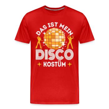 Disco 80er 70er Jahre Disko Party Outfit Discothek - Männer Premium Bio T-Shirt - Rot - Vorne - Damien (186cm)