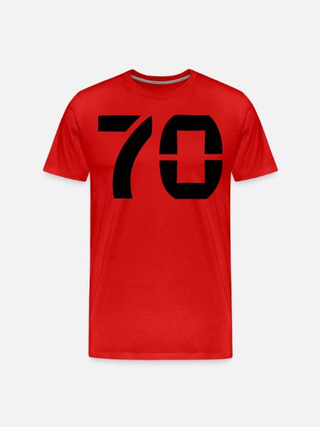70 - Numéro - Anniversaire - T-shirt bio Premium Homme - rouge