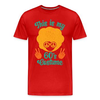 Costume de fête des années 60 des années 1960 des années soixante - T-shirt bio Premium Homme - rouge - Devant - Damien (186cm)