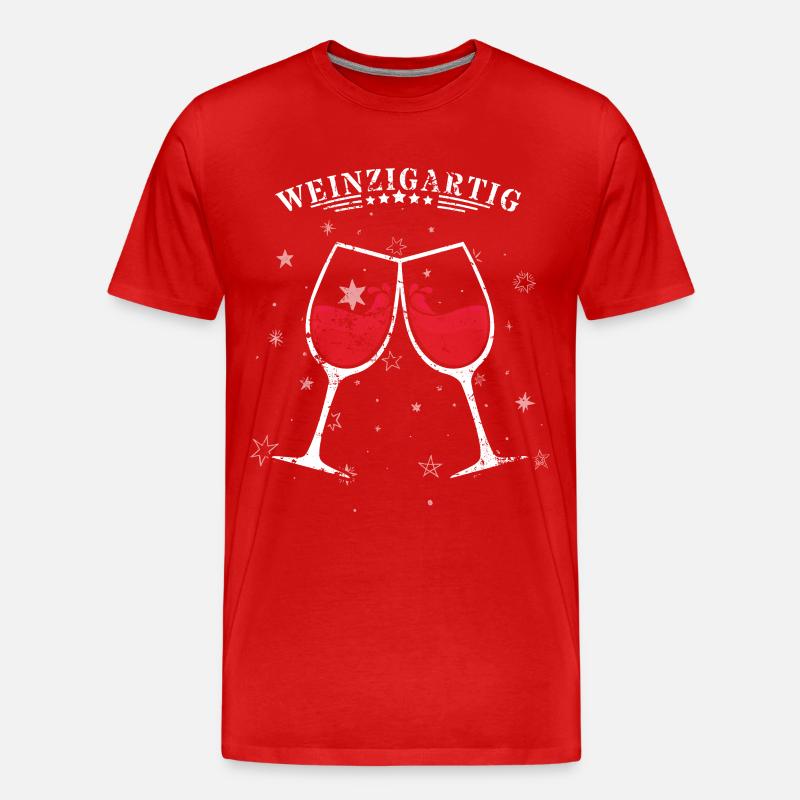 Weinzigartig - Männer Premium Bio T-Shirt - Rot