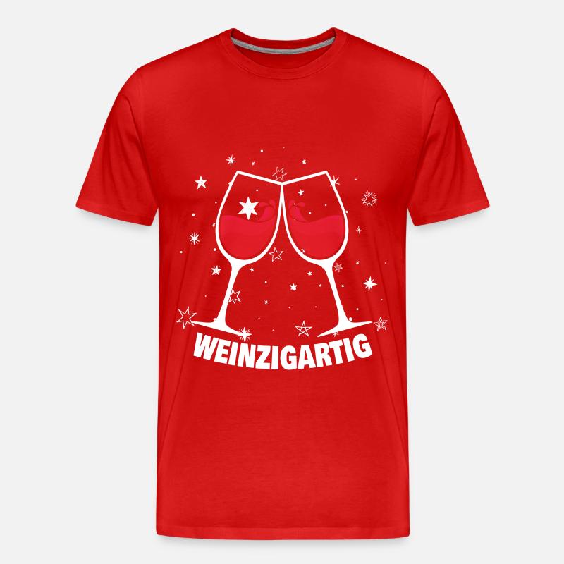 Weinzigartig - Männer Premium Bio T-Shirt - Rot