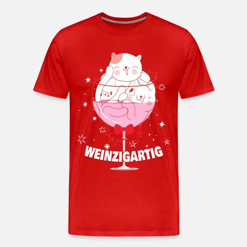 Weinzigartig - Männer Premium Bio T-Shirt - Rot