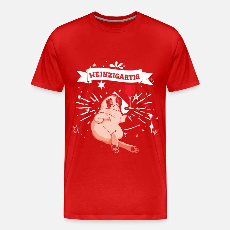 Weinzigartig - Männer Premium Bio T-Shirt - Rot