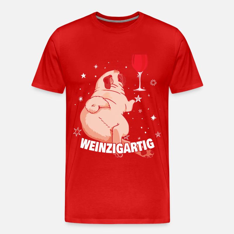 Weinzigartig - Männer Premium Bio T-Shirt - Rot