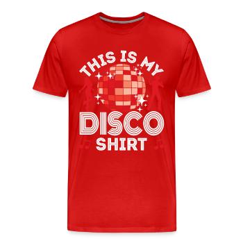 Disco 70s 80s Disco Party Outfit DiscoTheque - T-shirt bio Premium Homme - rouge - Devant - Damien (186cm)