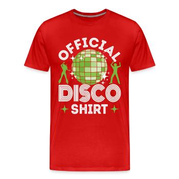 Disco 70er 80er Jahre Disko Party Outfit Discothek - Männer Premium Bio T-Shirt - Rot - Vorne - Damien (186cm)