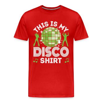 Disco 70s 80s Disco Party Outfit DiscoTheque - T-shirt bio Premium Homme - rouge - Devant - Damien (186cm)