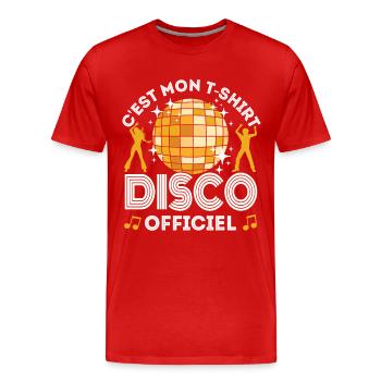 Disco Deguisement Tenue Années 80 Costume Annee 70 - T-shirt bio Premium Homme - rouge - Devant - Damien (186cm)