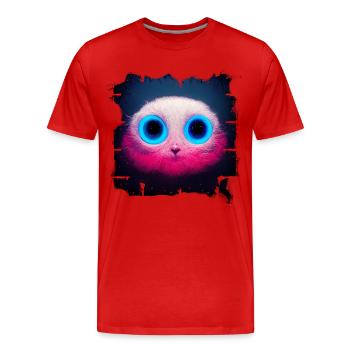space kitty - Men's Premium Organic T-Shirt - red - Front - Damien (186cm)