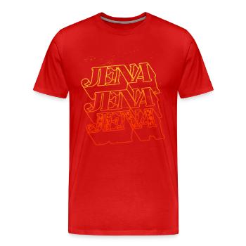Jena Allemagne City Skyline Home Font - T-shirt bio Premium Homme - rouge - Devant - Damien (186cm)
