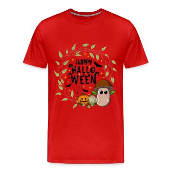 Joyeux Halloween Browncap Mushroom - T-shirt bio Premium Homme - rouge - Devant - Damien (186cm)