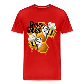 Abeilles boo avec nid d’abeille - T-shirt bio Premium Homme - rouge - Devant - Damien (186cm)