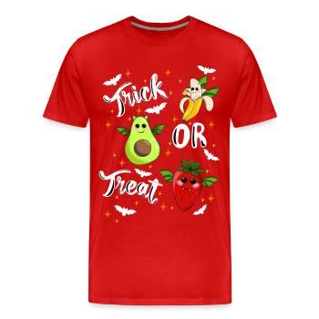 Tromper ou traiter les fruits - T-shirt bio Premium Homme - rouge - Devant - Damien (186cm)