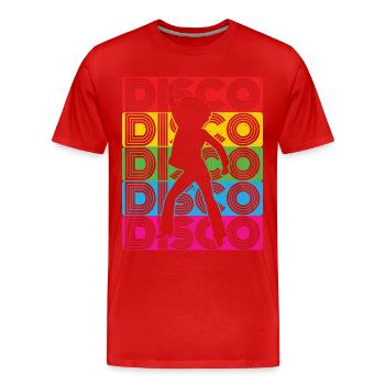 Disco 70s 80s Disco Party Outfit DiscoTheque - T-shirt bio Premium Homme - rouge - Devant - Damien (186cm)