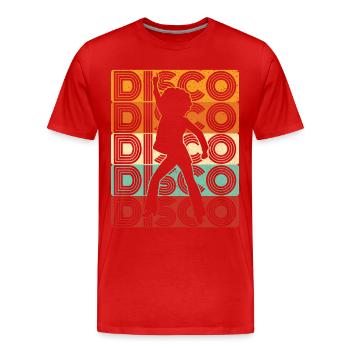 70er Jahre Disco 80er Disko Party Outfit Discothek - Männer Premium Bio T-Shirt - Rot - Vorne - Damien (186cm)