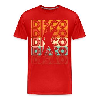70er Jahre Disco 80er Disko Party Outfit Discothek - Männer Premium Bio T-Shirt - Rot - Vorne - Damien (186cm)