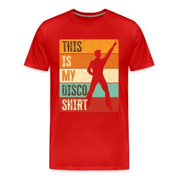 Disco 70s 80s Disco Party Outfit DiscoTheque - T-shirt bio Premium Homme - rouge - Devant - Damien (186cm)
