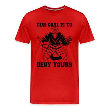 Eishockey-spieler Lustiger Eishockey-team-tormann - Männer Premium Bio T-Shirt - Rot - Vorne - Damien (186cm)
