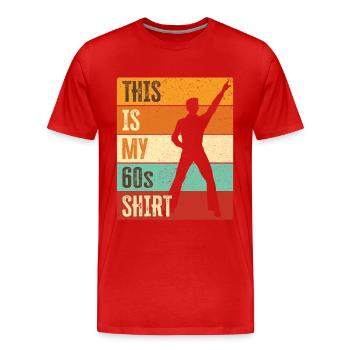 Costume de fête des années 60 des années soixante des années 1960 - T-shirt bio Premium Homme - rouge - Devant - Damien (186cm)