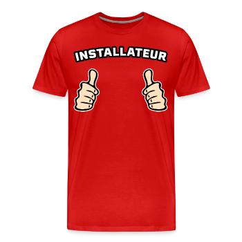 Installateur Beruf Geschenkidee - Männer Premium Bio T-Shirt - Rot - Vorne - Damien (186cm)