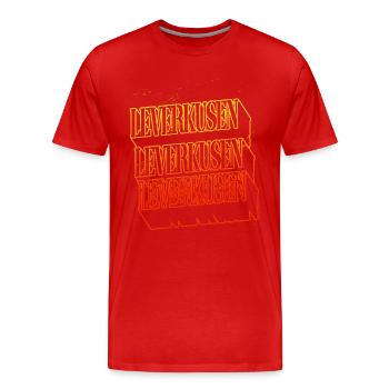 Leverkusen Germany City Skyline Font - Men's Premium Organic T-Shirt - red - Front - Damien (186cm)