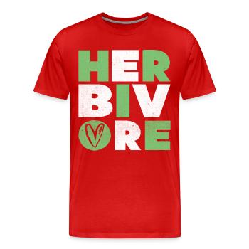 Végétalien Végétarien Végétalien Végétarien Bien-être animal - T-shirt bio Premium Homme - rouge - Devant - Damien (186cm)
