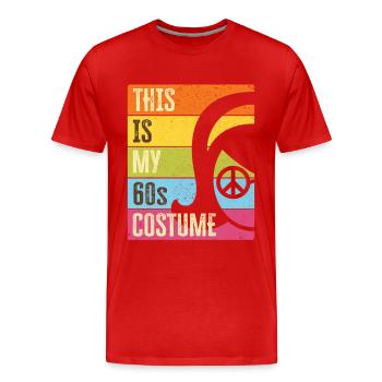 Années 60 Années Soixante 1960 Costume de Tenue de Fête - T-shirt bio Premium Homme - rouge - Devant - Damien (186cm)