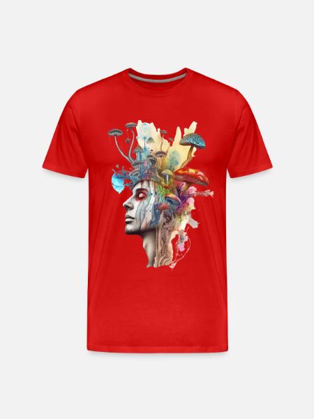 Trippy Shaman - Men's Premium Organic T-Shirt - red