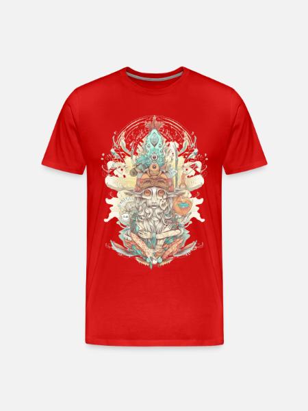 Trippy Shaman - Men's Premium Organic T-Shirt - red