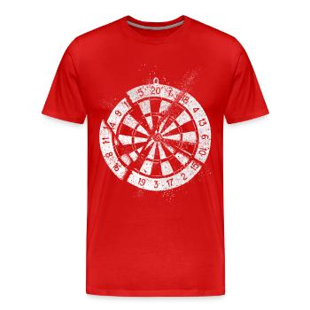 Fléchettes, jeu de fléchettes, jeu de fléchettes, fléchettes, joueurs de fléchettes - T-shirt bio Premium Homme - rouge - Devant - Damien (186cm)