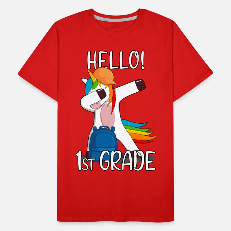 1st Grade First Grader Elementary School Unicorn Men's Premium Organic T-Shirt