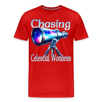 À la poursuite des merveilles célestes - T-shirt bio Premium Homme - rouge - Devant - Damien (186cm)