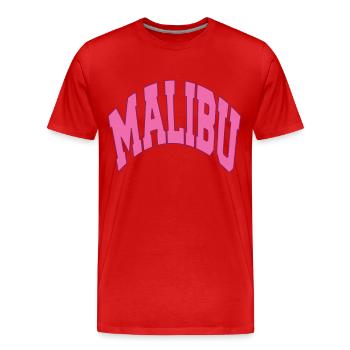 MALIBU California Sport T-Shirt Pink - Men's Premium Organic T-Shirt - red - Front - Damien (186cm)