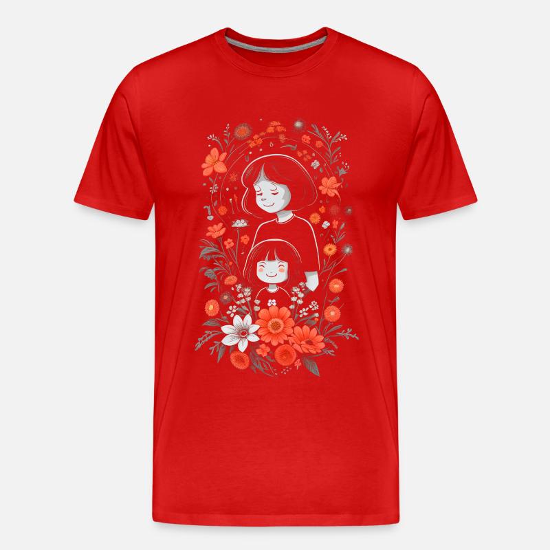 Mama und Tochter - Männer Premium Bio T-Shirt - Rot